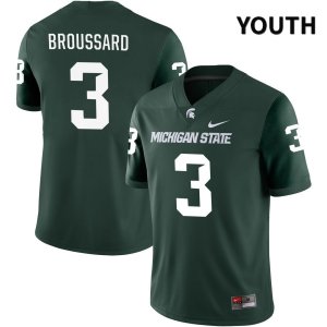 Youth Michigan State Spartans NCAA #3 Jarek Broussard Green NIL 2022 Authentic Nike Stitched College Football Jersey LR32B30UR